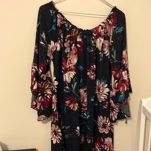 Floral Tie Sleeve Blouse L-XL